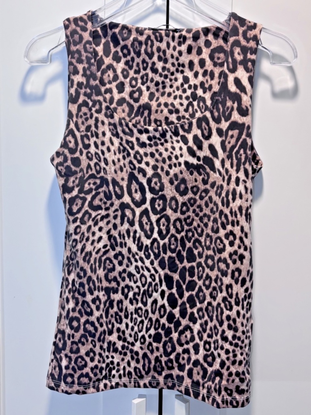 Zara Leopard Print Sleeveless Top Round Neck Wide Strap Women's Size M Medium